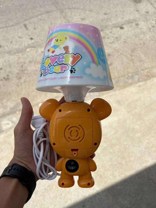 چراغ خواب و ساعت رومیزی فانتزی کودک طرح خرس مدل Lovely Bear