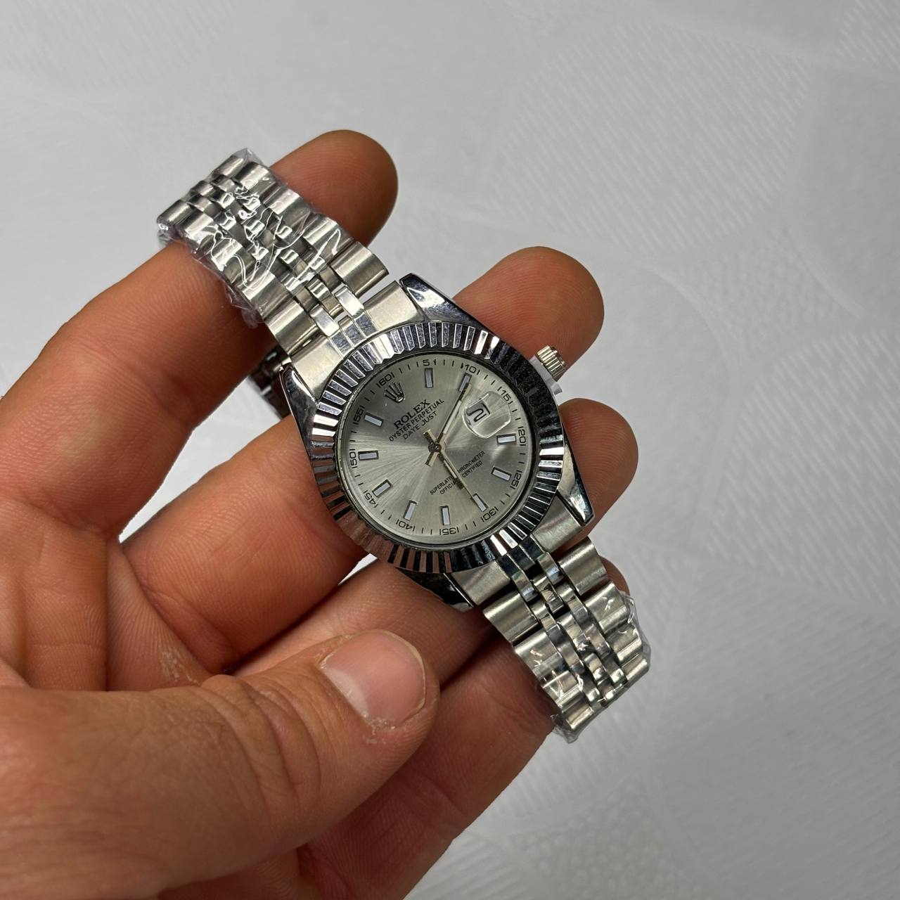 ساعت مچی رولکس Rolex مدل دیت‌جاست Datejust تمام نقره‌ای صفحه طوسی-نقره‌ای