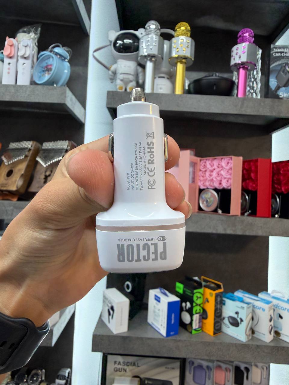 شارژر فندکی فست شارژ پکتور مدل Pector P711 55W