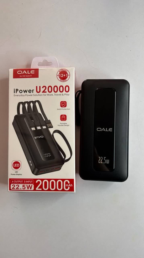 پاوربانک 22.5 وات اوالی مدل ipower u20000 ظرفیت 20000 میلی آمپرساعت