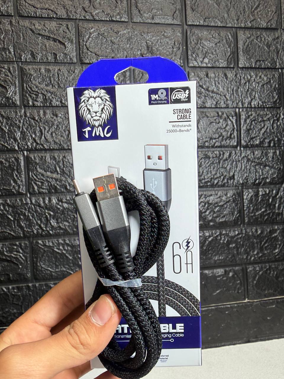 کابل شارژ سریع و انتقال داده TMC مدل 6A طول ۱ متر (Type-C)