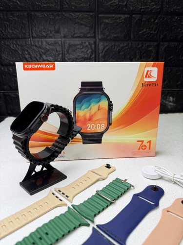 ساعت هوشمند KEQIWEAR KW100 Ultra 3 به همراه 7 بند