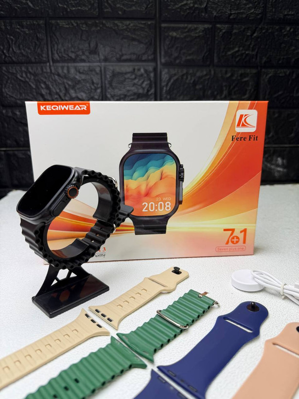 ساعت هوشمند KEQIWEAR KW100 Ultra 3 به همراه 7 بند