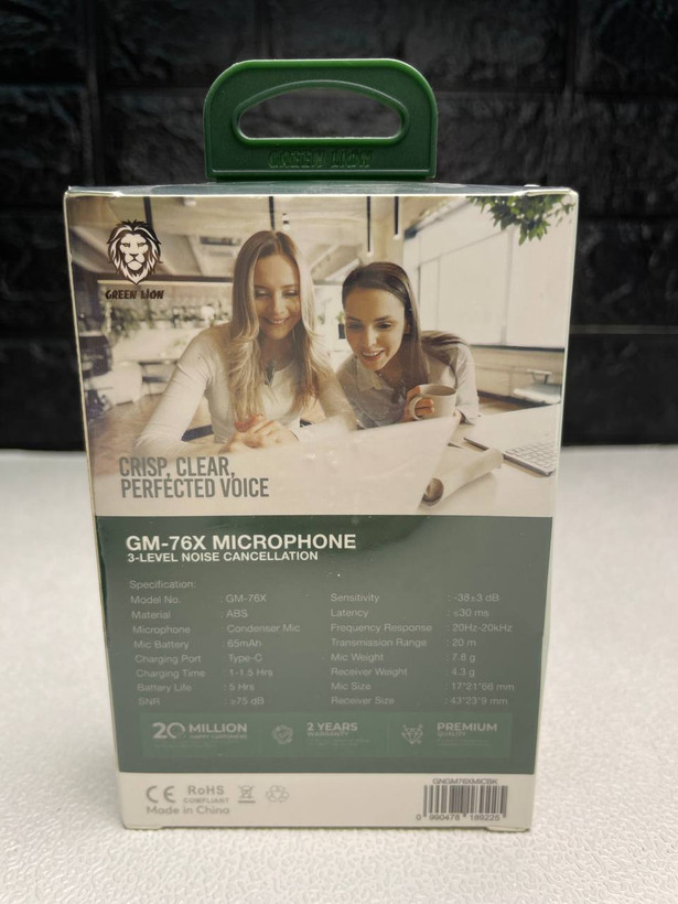 ست میکروفون بی سیم گرین لاین مدل GM-76X با درگاه اتصال USB-C/لایتنینگ/USB-A