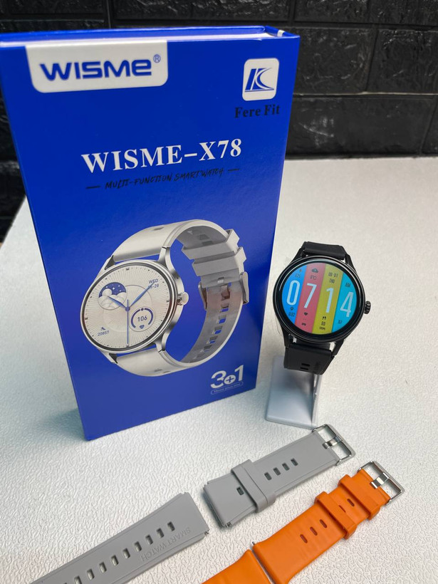 ساعت هوشمند wisme x78 صحفه گرد به همراه سه بند