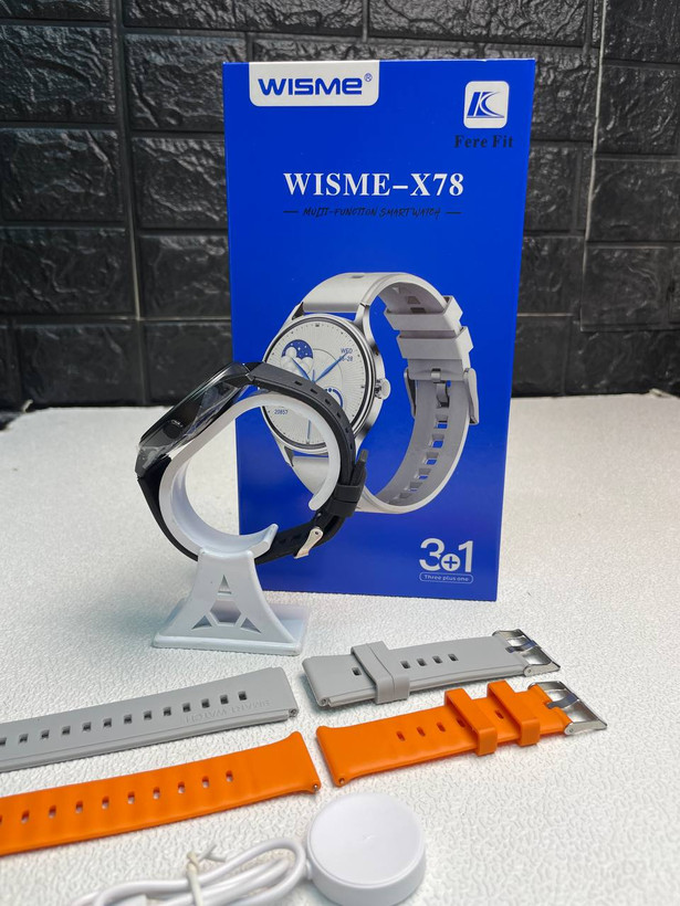 ساعت هوشمند wisme x78 صحفه گرد به همراه سه بند