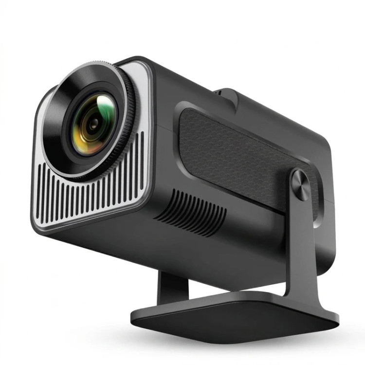 ویدئو پروژکتور مدل HY320 Mini با روشن Full HD 1080p، عمر لامپ 50000 ساعت، پردازنده Cortex-A53 و قابلیت اتصال WiزولFi 5G و Bluetooth 5.0، مناسب برای سرگرمی خانگی و اداری، شدت روشنایی 390 ANSI lumens و وزن 700 گرم